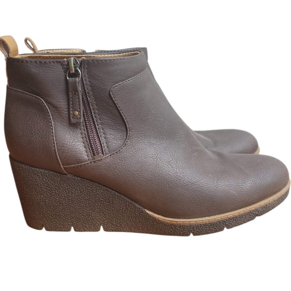 Dr. Scholl’s Brown Wedge Ankle Boots Size 9M